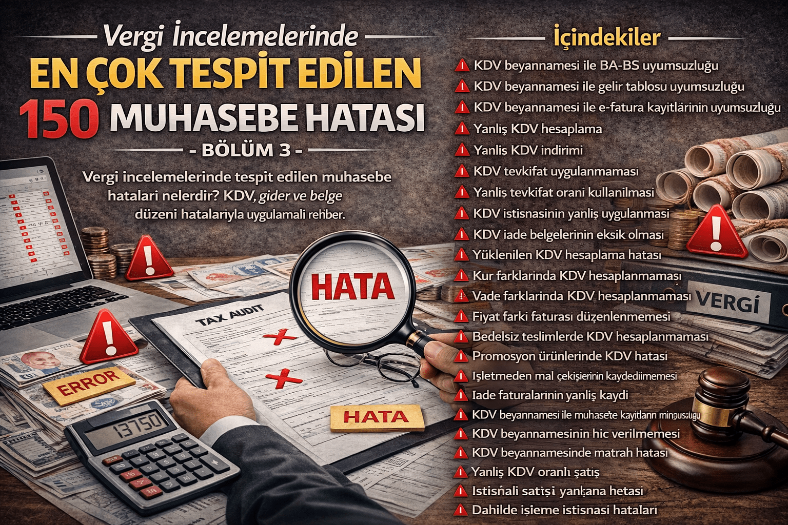 Vergi İncelemelerinde En Çok Tespit Edilen 150 Muhasebe Hatası-Bölüm 3