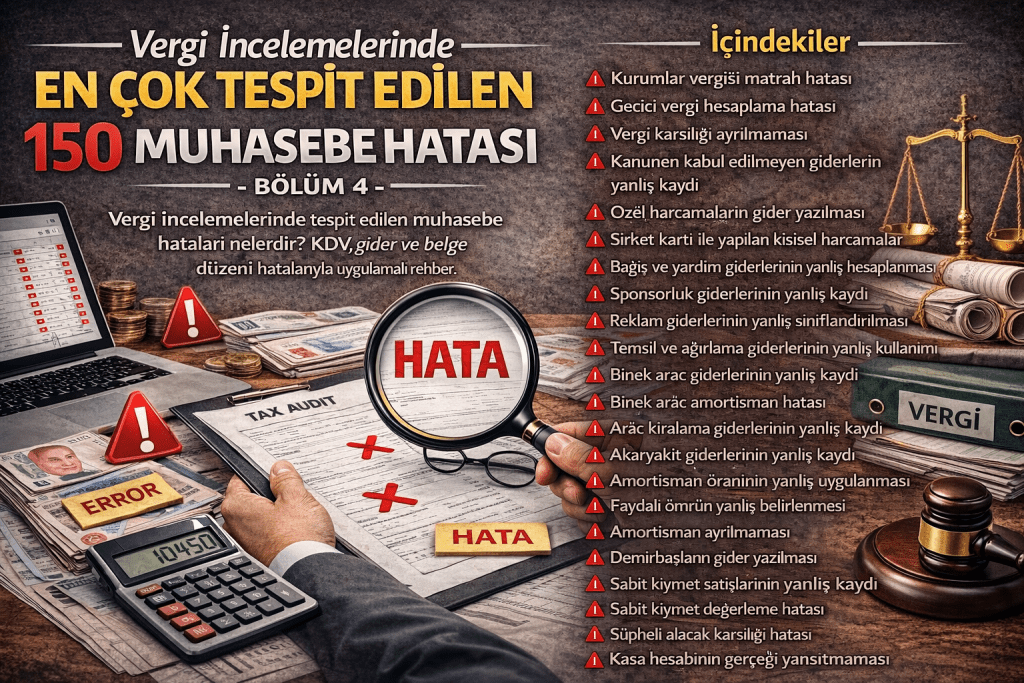 Vergi İncelemelerinde En Çok Tespit Edilen 150 Muhasebe Hatası-Bölüm 4
