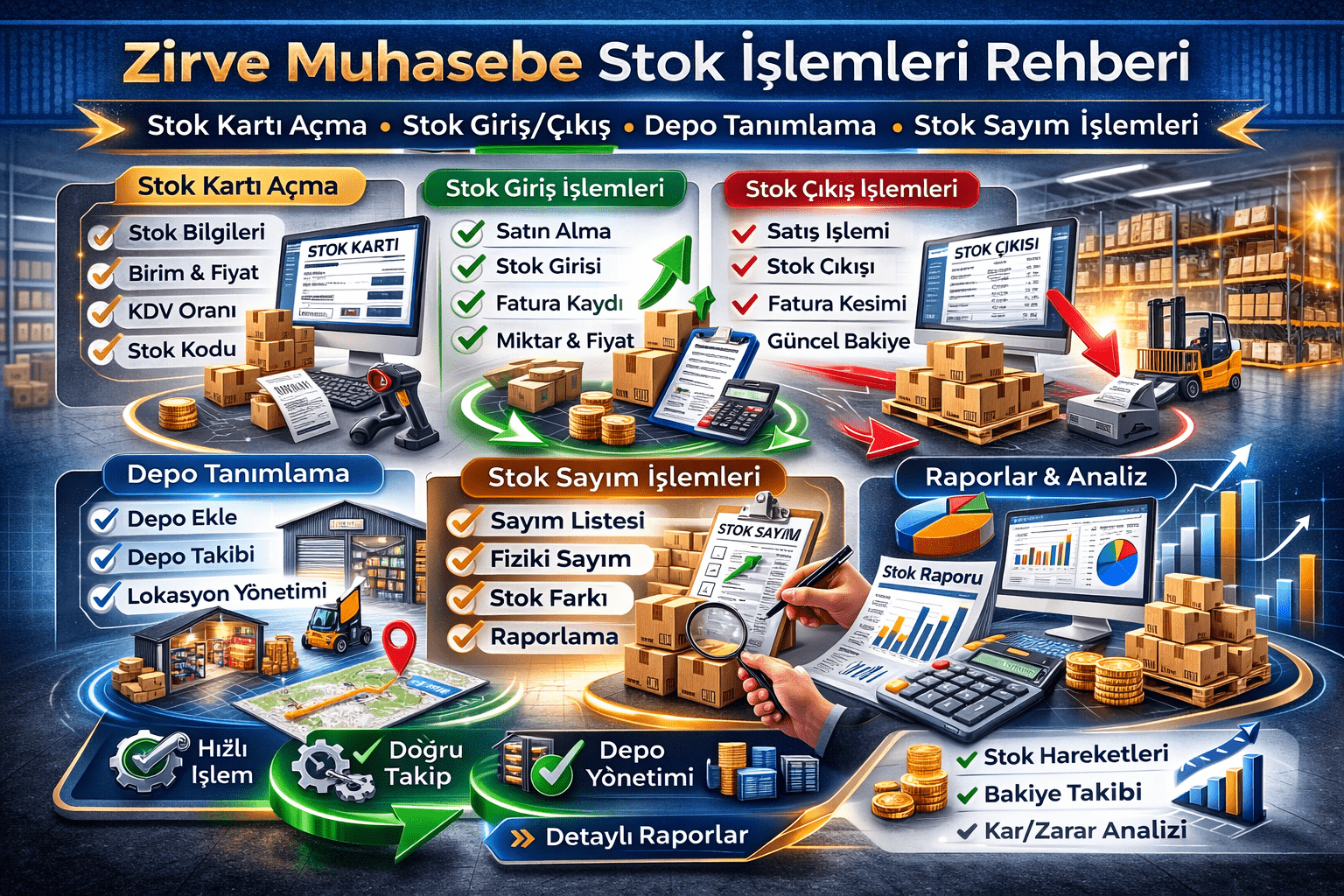 Zirve Muhasebe Stok İşlemleri Rehberi